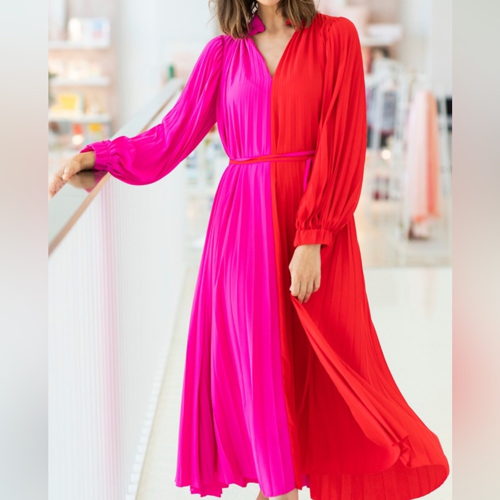 Elegant Red and Pink Women's Dress